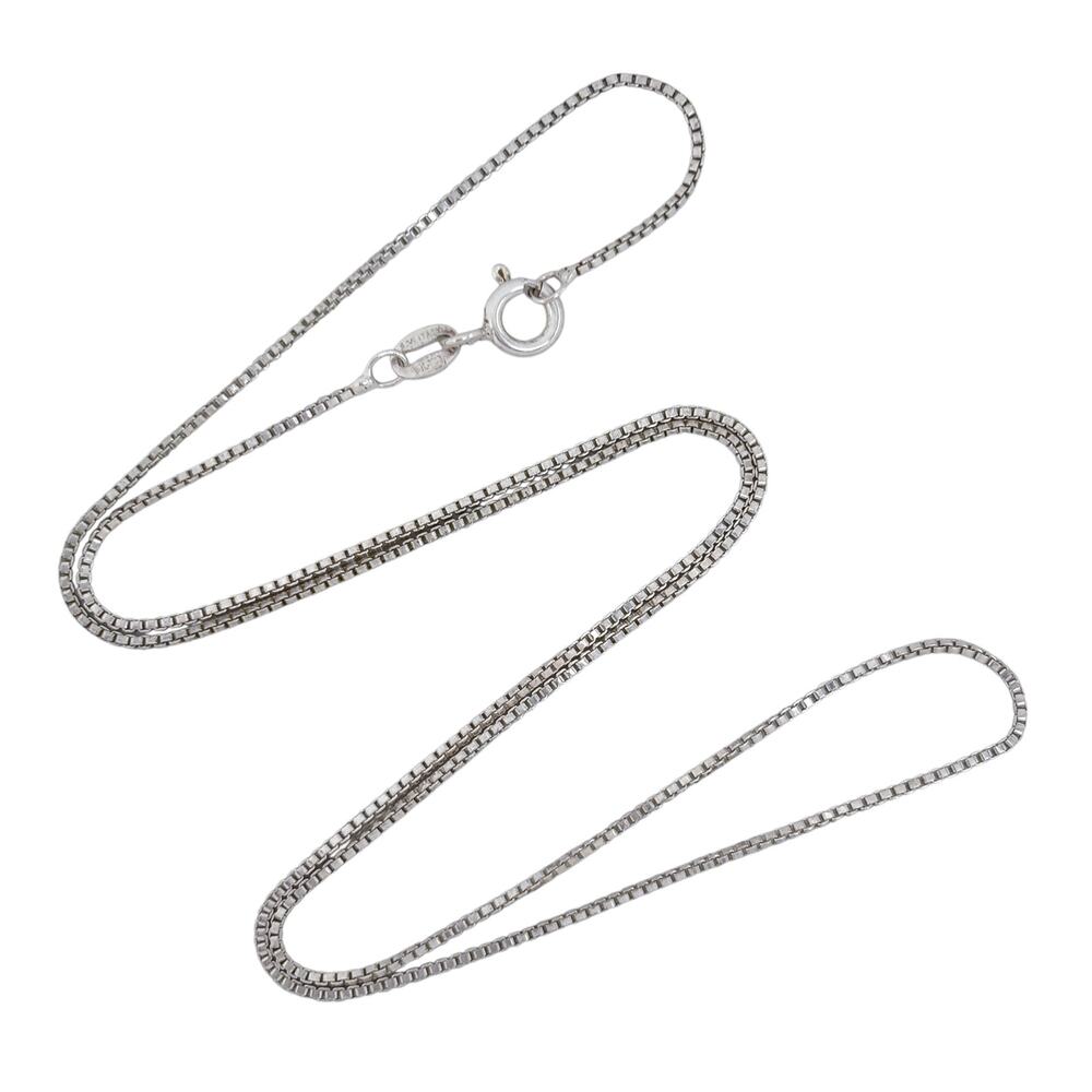 Vintage Italy Sterling Silver 925 Box Chain Necklace 18"